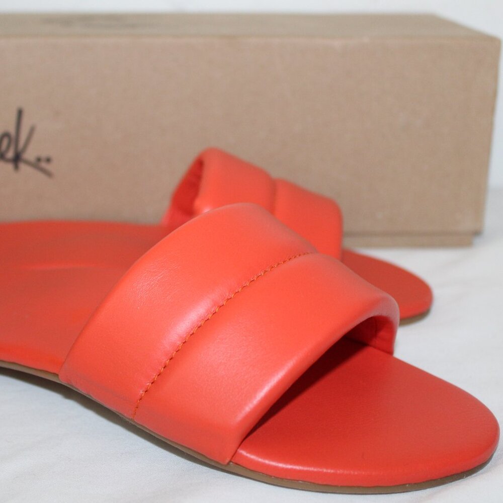 beek Coral Orange Padded Slide Sandals